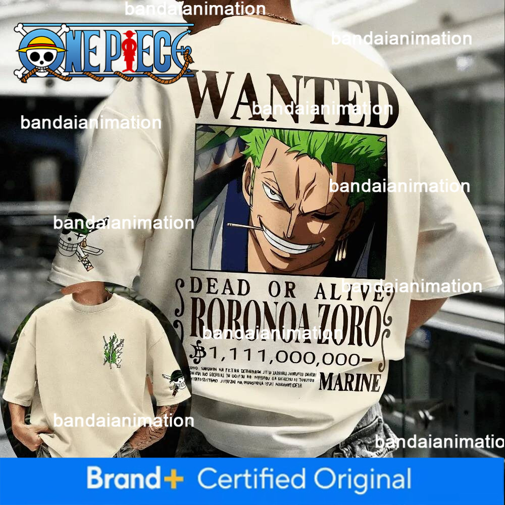 Unisex Cotton T-Shirt ONE PIECE Roronoa Zoro 2026 Summer New Product Harajuku Anime Printed Loose Parent Child Short Sleeve - view 5