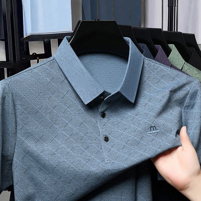 Short-sleeved Top With All-over Hoodie Print Designer T-shirt Men's Summer Polo New Business Casual Half-sleeve Polo Shirt Trendy Short-sleeve T-shirt For Men