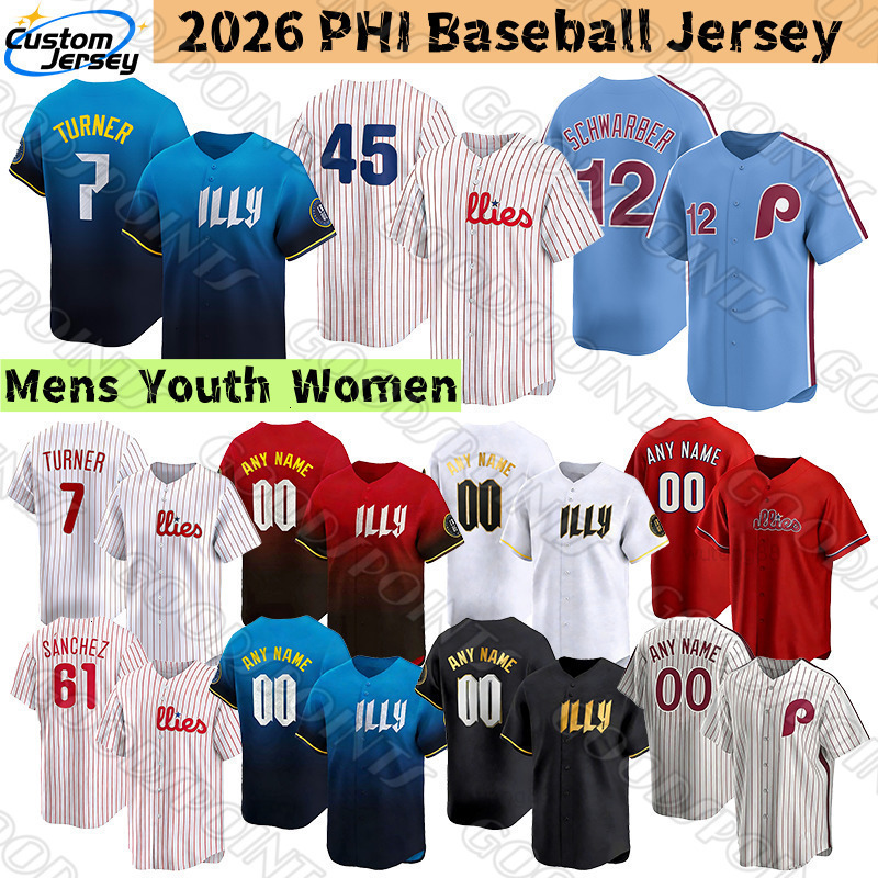 Philadephia Phillies Jersey Kyle Schwarber Trea Turner Zack Wheeler Cristopher Sanchez Bryce Harper Jhoan Duran Aaron Nola Jesus Luzardo Schmidt Baseb