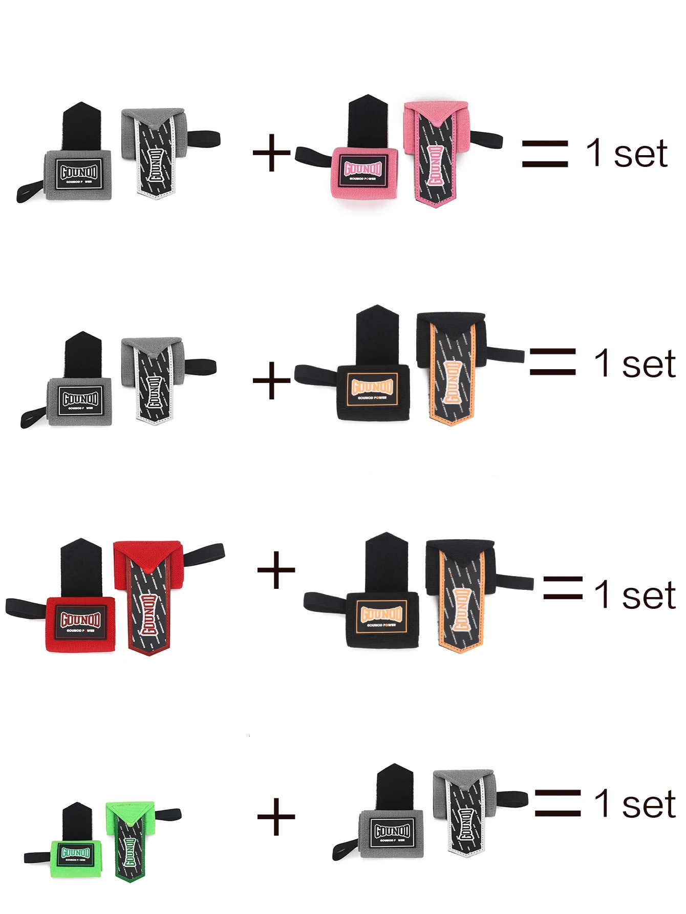 1 Pair2 Pair GOUNOD WristBand Wrist Support Brace Strap Strength Weightlifting Wrap Bandage Fitness Gym Training 260506banjia - view 3