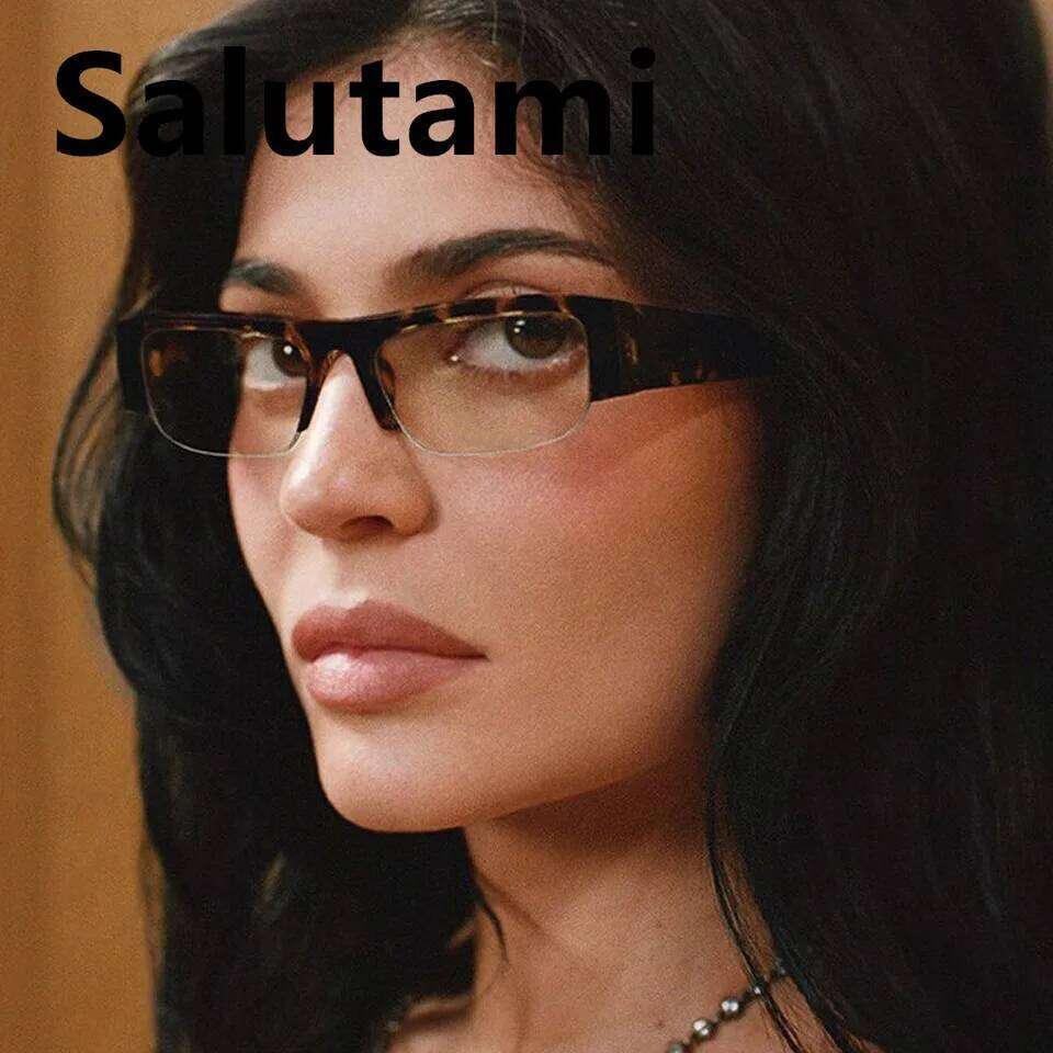 vintage half frame small square sunglasses for women new fashion clear eyeglasses ladies trendy gradient outdoor sun glasses 26Y0515 - view 5