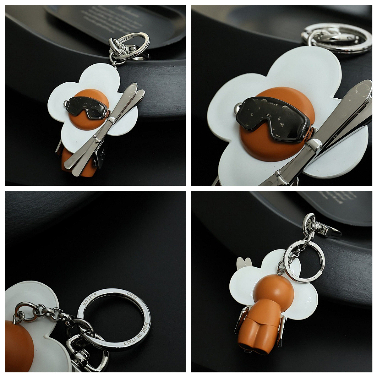 Premium Vivi enne Bag Charm Keychain Designer Luxury Genuine Leather Keychain Handbag Charm Fashionable Key Holder Bag Charm High Quality Stainless Steel Hardware