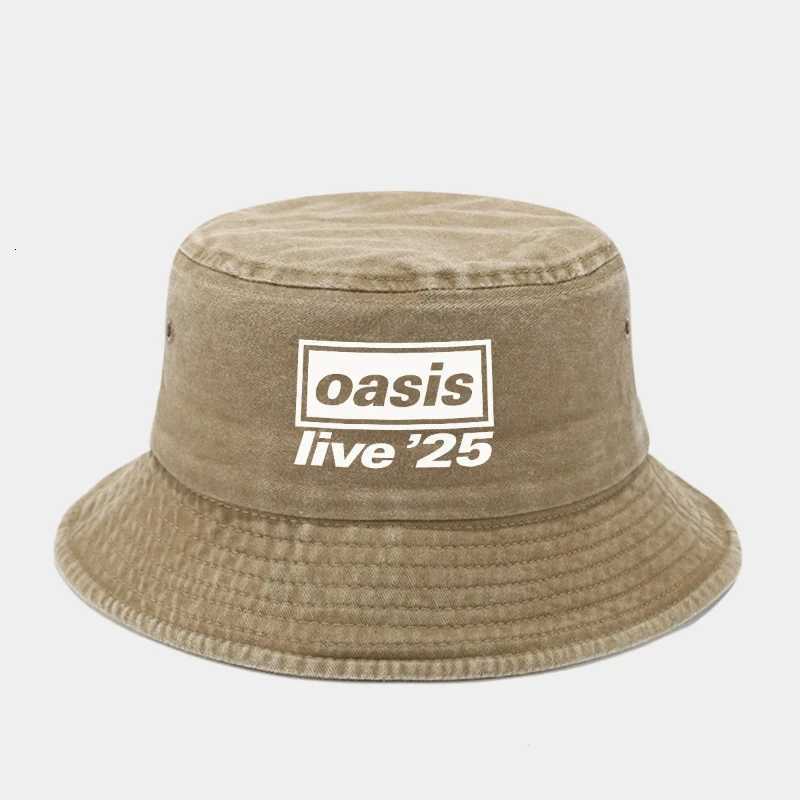 Wholesale Oasis Printed Washed Denim Bucket Hat Retro Sunshade Sun Hat Outdoor Anti Ultraviolet Fashion 2025 Popular Basin Hat T260515
