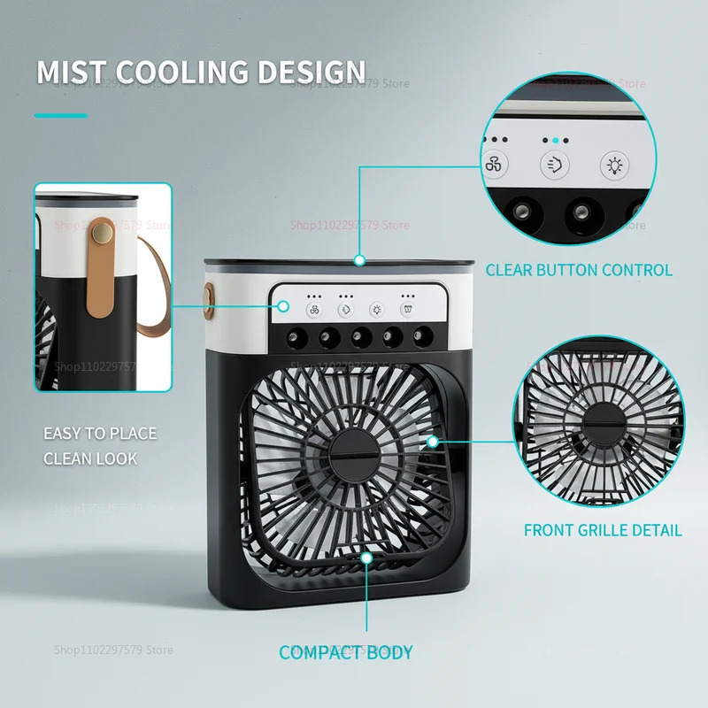 Portable 3in1 Air Humidifier Cooling USB fan Water mist Small refrigeration conditioner Mini Cooled Silent Cooler y260514banjia - view 3