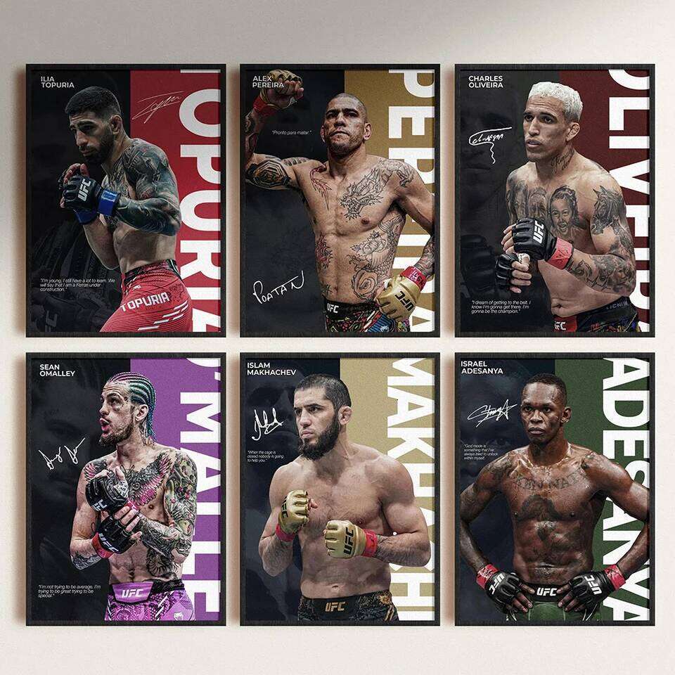Famous Boxing Legends Fighting Poster UFC Inspirational ILIA TOPURIA Canvas Print Painting Wall Decor Gym Home Mural Cuadros W260515