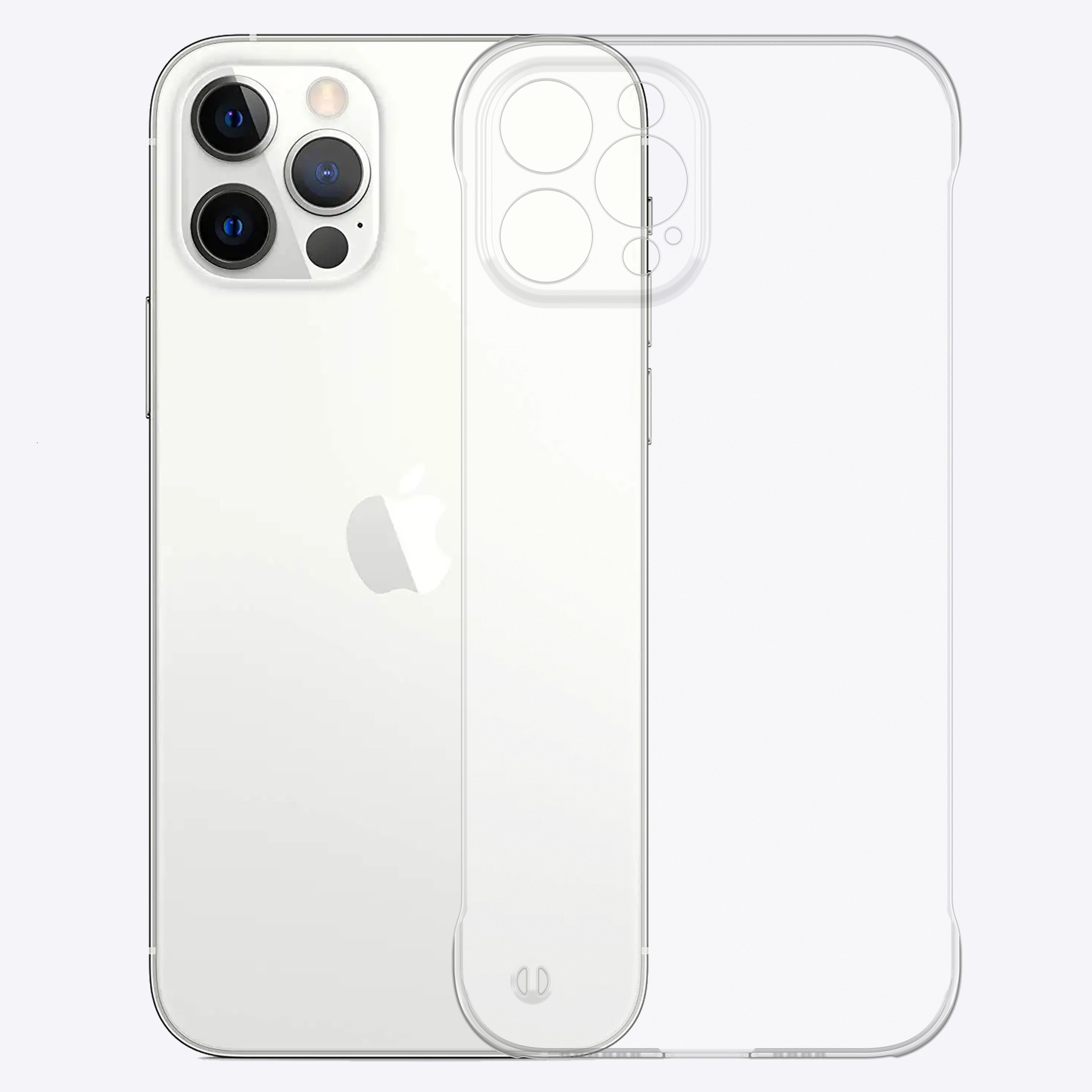 Suitable for Apple iPhone 17 Frameless PC Transparent Phone Case Protective Cover 12 Mini Precision Hole 15 Pro Max