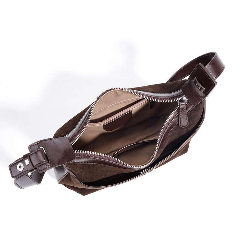 Frosted Suede Genuine Leather Crossbody Bag Niche Design Large Capacity Women Autumn Winter Versatile Daily Commute Shoulder Handbag SENYY