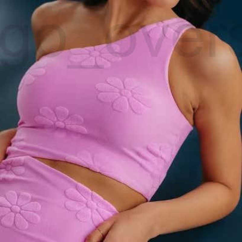 New women's one-shoulder sexy slim-fit skirt-style one-piece swimsuit with print FOVM