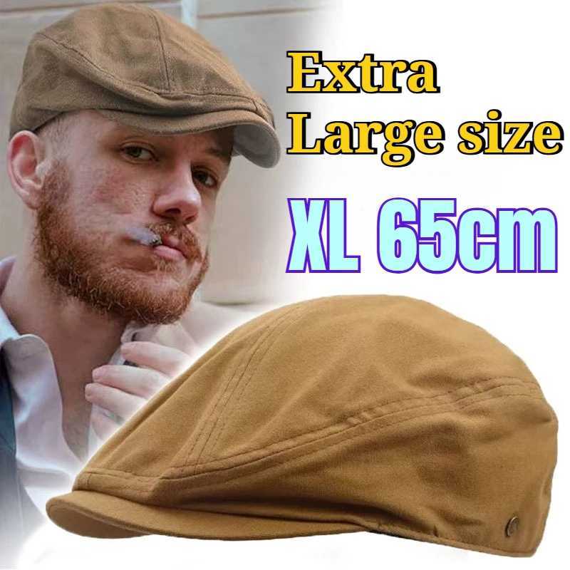 Extra Large Size 65cm Men Newsboy Caps Women British Vintage Berets Big Size Classic Cabbie Cap Painter Hats Flat Ivy Cap 62cm L260515