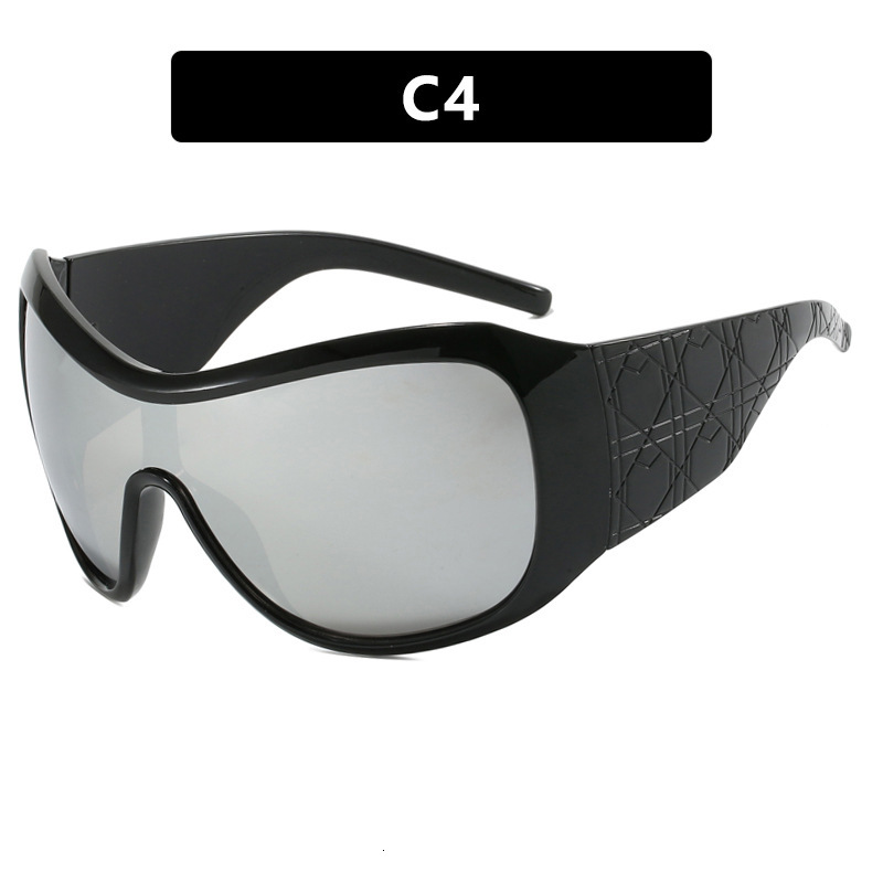 Luxury brands designer 2026 New Unisex Trendy Y2K Shield Sunglasses Oversized One-Piece UV400 Anti-UV Wraparound Streetwear Sport Shades for Men Women