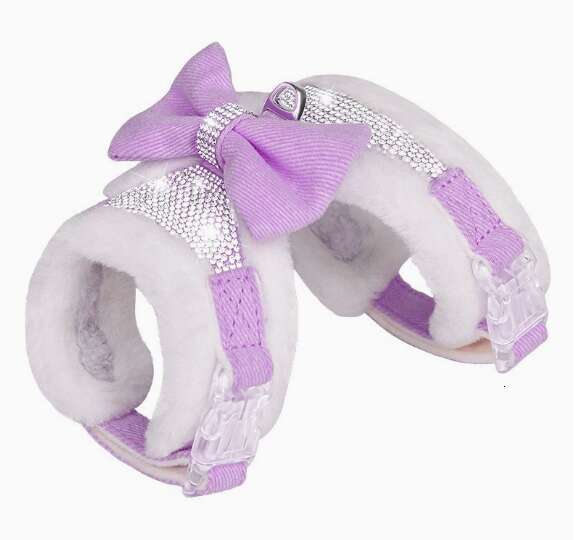 Rhinestone Dog and Leash Set Soft Warm Pet Vest Bowknot Harness Lead Adjustable For Chihuahua Dogs Cats 26W01123