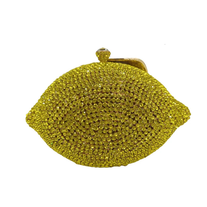 y Clutch Evening Bag Female Lemon Shape Diamonds Chains Elegant Crossbody Bag Exquisite Fashion Purse For Wedding Party 260515 - view 4