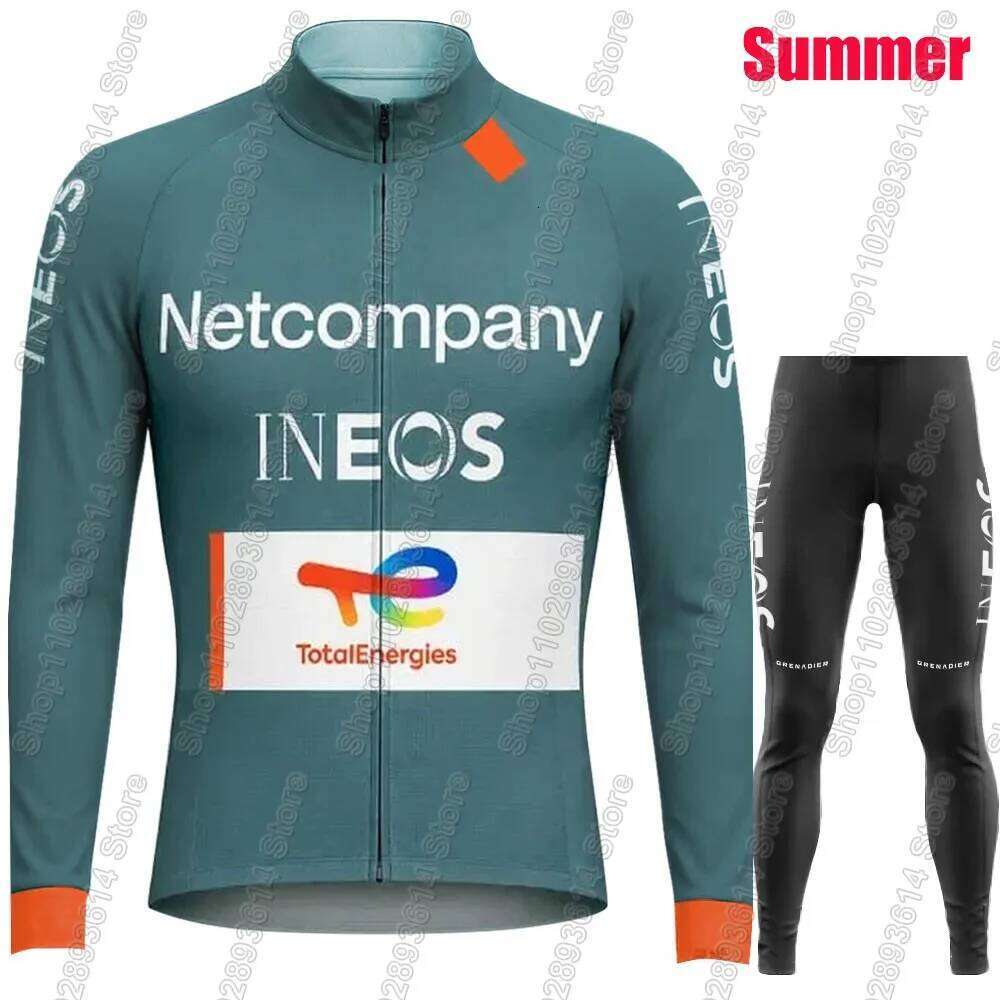 Netcompany-INEOS Team 2026 Cycling Jersey Set Summer Winter Clothing Suit Mens Long Sleeve MTB Bike Road Pants Bib Ropa Ciclismo 26Y0515