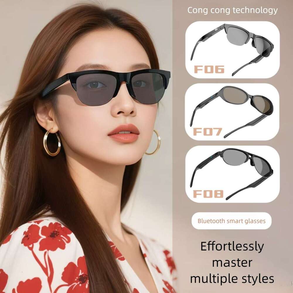 Premium F AI Bluetooth Smart Glasses Color Changing Lens UV Sun Protection Outdoor Eyewear CKS