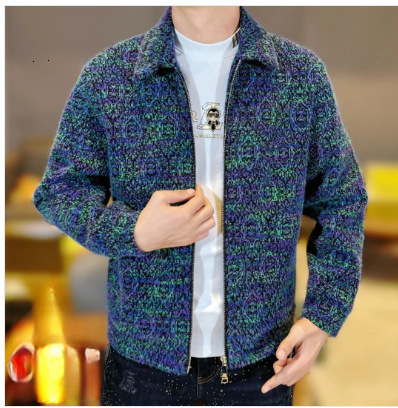 Designer Jacket Winter With Thickened Wool Lining Men's Trendy Luxury Jacket, Cardigan, Stand Up Collar Casual Men's Top High-quality Classi