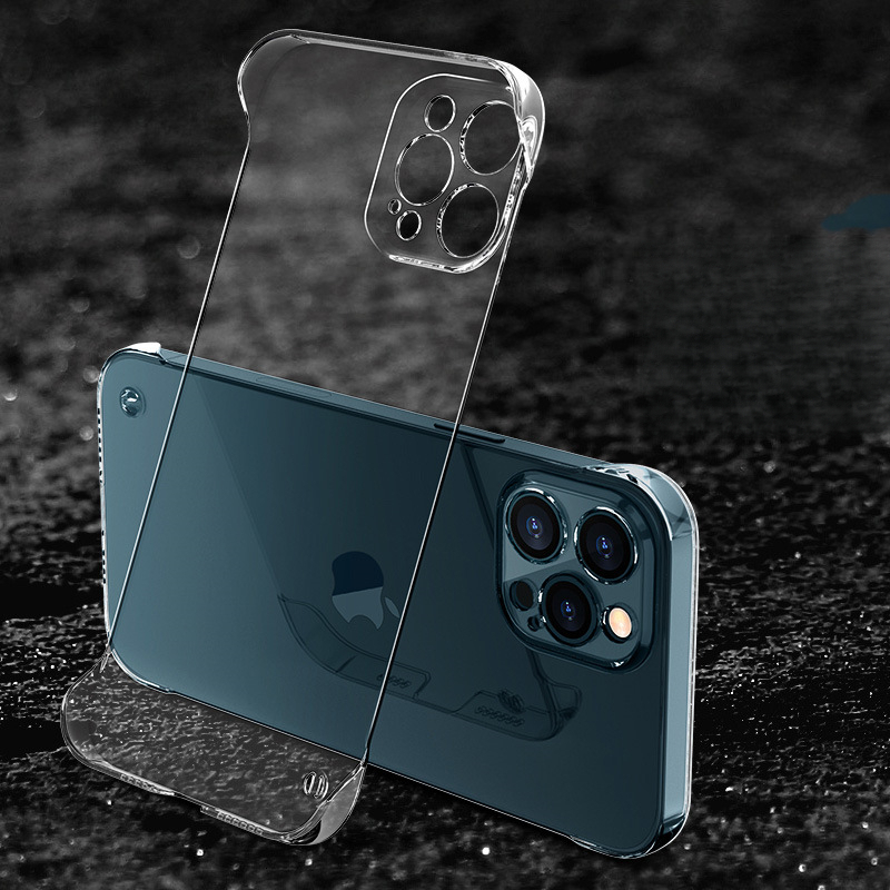 Suitable for Apple iPhone 17 Frameless PC Transparent Phone Case Protective Cover 12 Mini Precision Hole 15 Pro Max