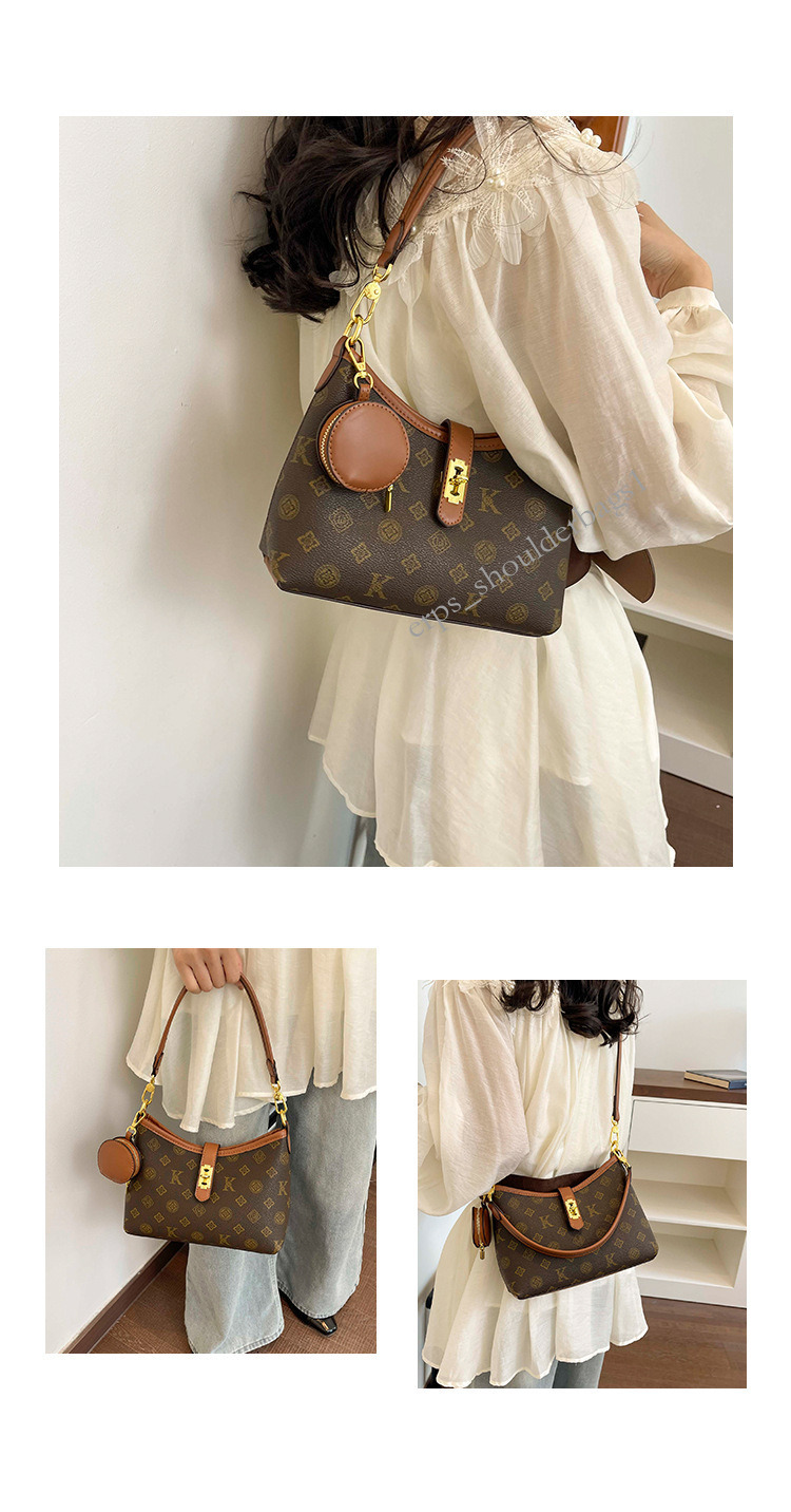 Classic Vintage Print Tote Bag Various Styles Detachable Strap Crossbody Shoulder Purse With Scarf Charm For Women