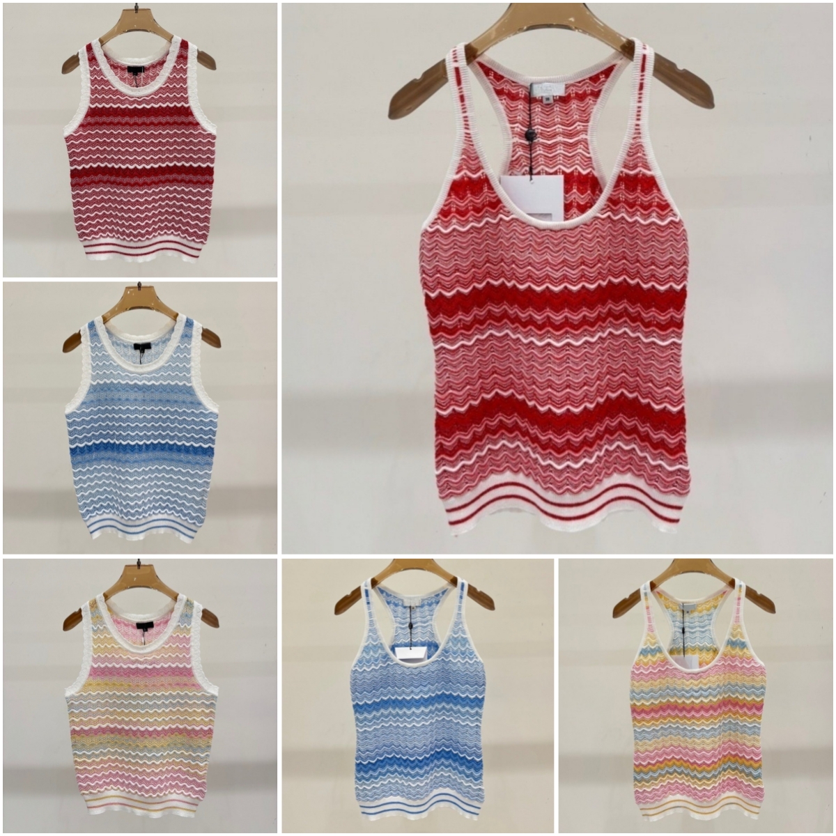 New Women's Knit Set Stripe Sleeveless Dress Tank Top Vest & Short Sleeve Tee for Summer Casual & Beach Wear