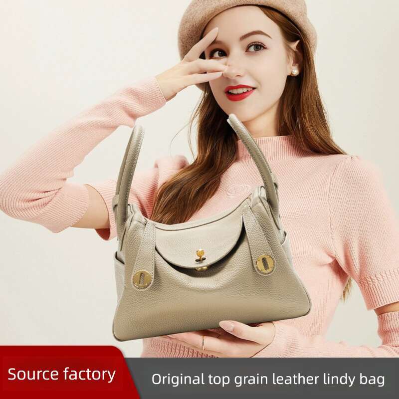 Premium TOGO Top Grain Cowhide Lindy Bag Handcrafted Waxed Thread Genuine Leather High End Women Shoulder Hand Held Doctor Commuter Bag SENYY