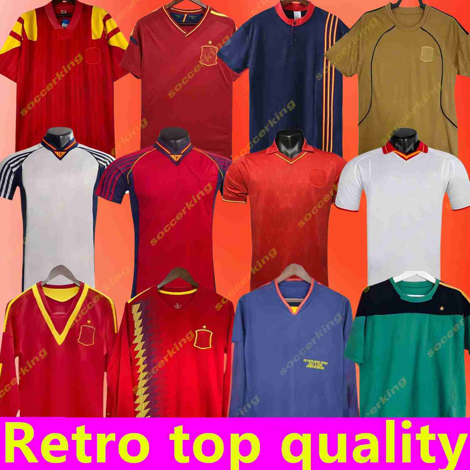 Retro classic 2010 Spain soccer Jerseys 1994 1996 98 2000 02 08 10 12 14 18 20 22 Camiseta TORRES RAUL XAVI Hierro LUIS ENRIQUE CASILLAS ALONSO Guerre