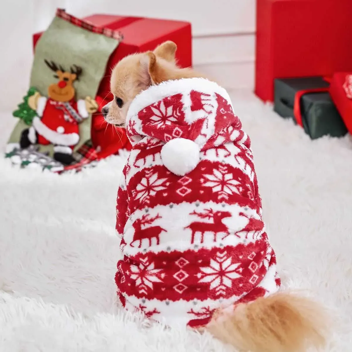 Stylish Pet Outfits: Insulated Wool Blend Pullover Garments for Small Animals HF46