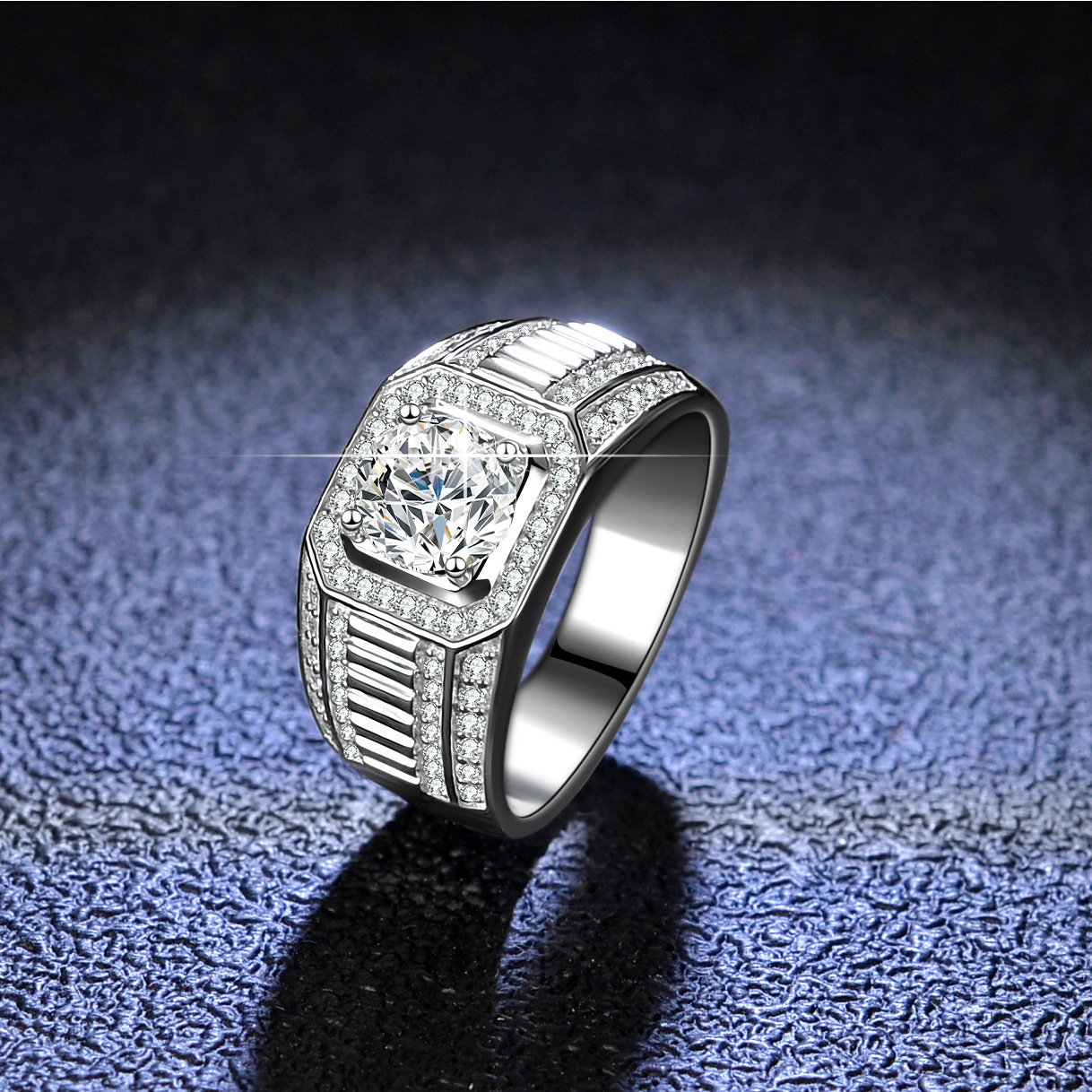 Mens Eternal 18K White Gold Rings With Credentials GRA Round 1 VVS D Color Diamond Wedding Rings 250916