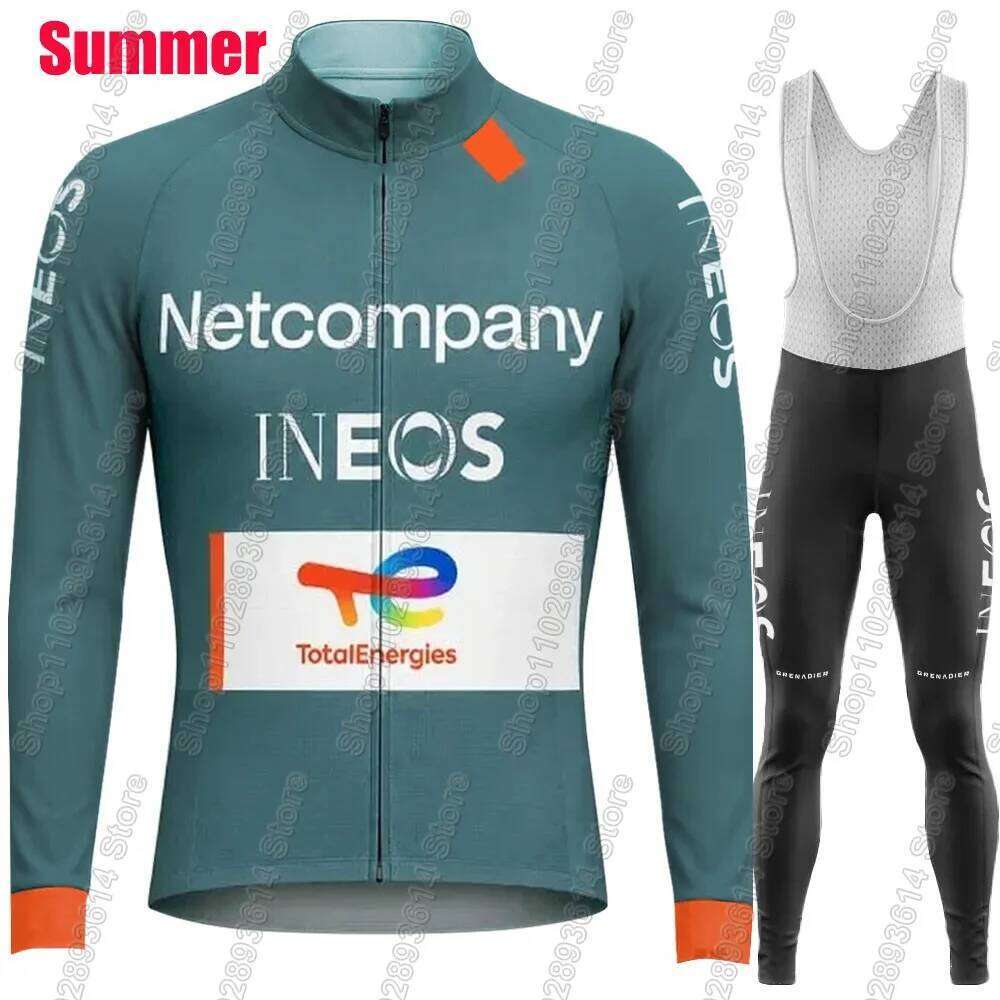 Netcompany-INEOS Team 2026 Cycling Jersey Set Summer Winter Clothing Suit Mens Long Sleeve MTB Bike Road Pants Bib Ropa Ciclismo 26Y0515