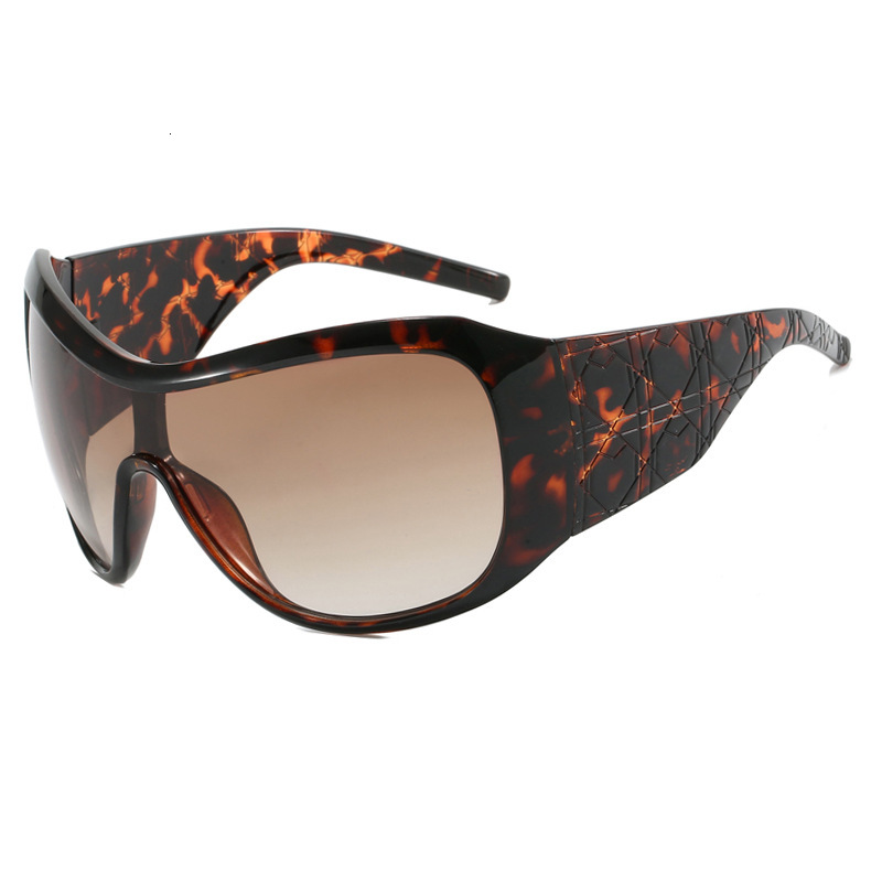 Luxury brands designer 2026 New Unisex Trendy Y2K Shield Sunglasses Oversized One-Piece UV400 Anti-UV Wraparound Streetwear Sport Shades for Men Women