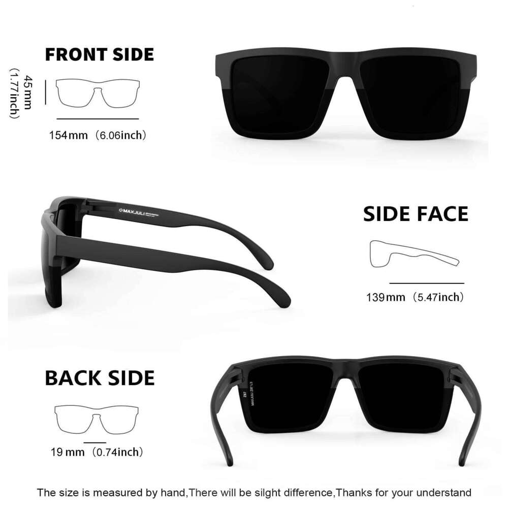 MAXJULI XXL Large Big Head Sunglasses for Men TR90 Ultralight Wide Frame Z87 Safety UV400 Protection Oversized Sun Glasses 8228 J260515