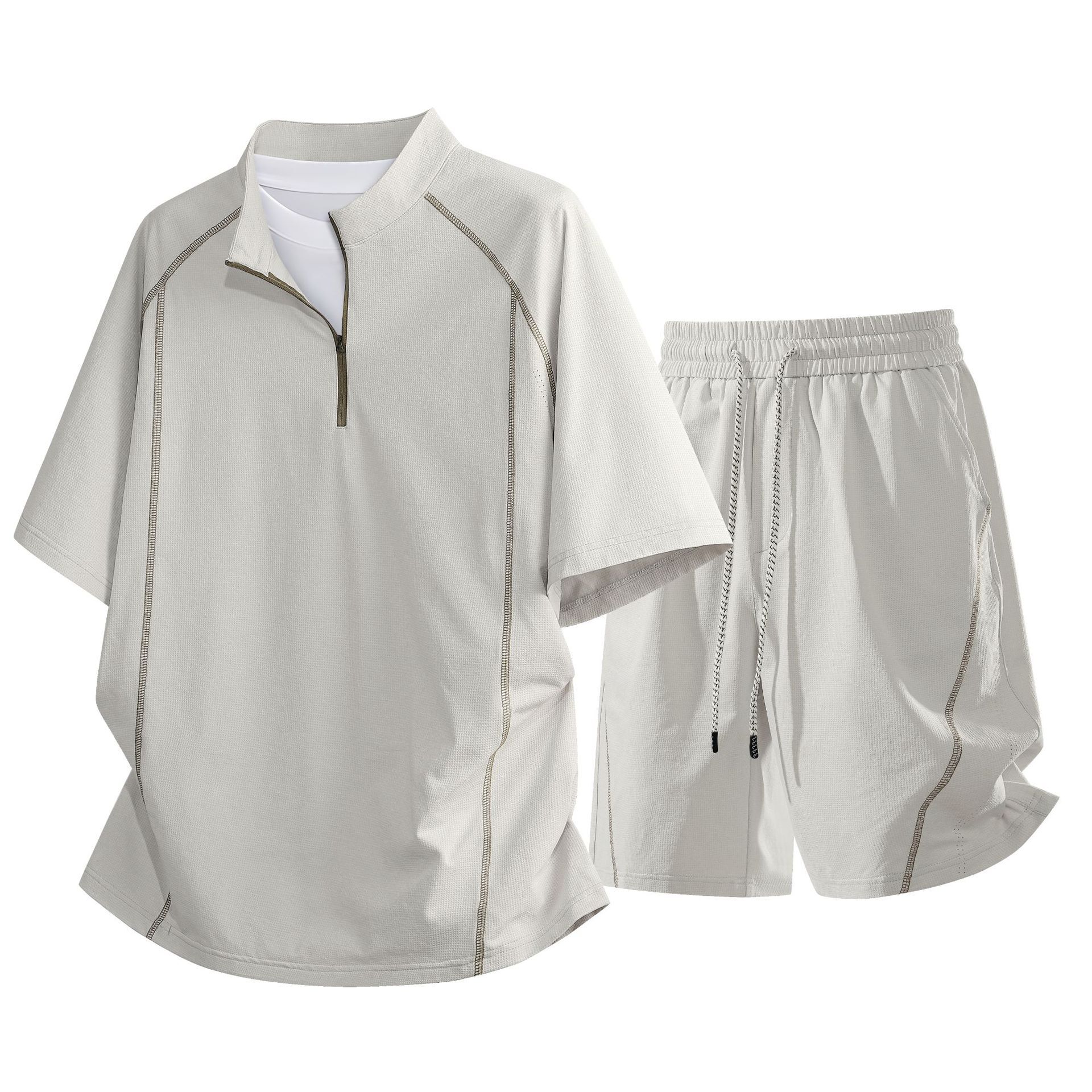Designer T-shirt 2026 Trendy Summer Half-zip Suit Outdoor Quick-dry Shirt Polo Breathable And Moisture-wicking Sports Training Shorts Hoodie Collared Suit