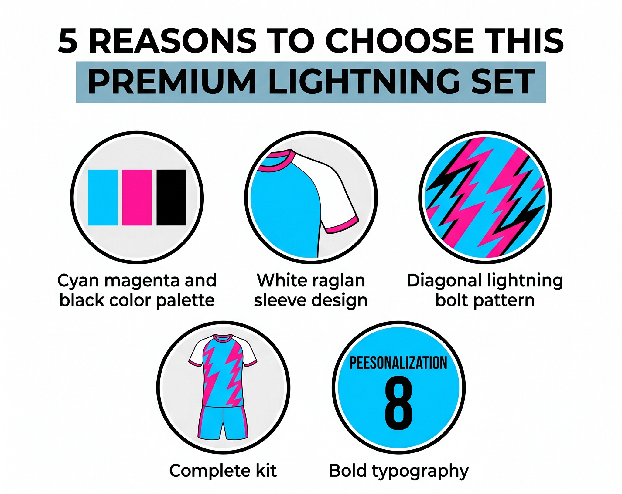 Custom Soccer Jersey Set Men Lightning Print Football Uniform with Shorts Personalized Breathable Kit - view 7