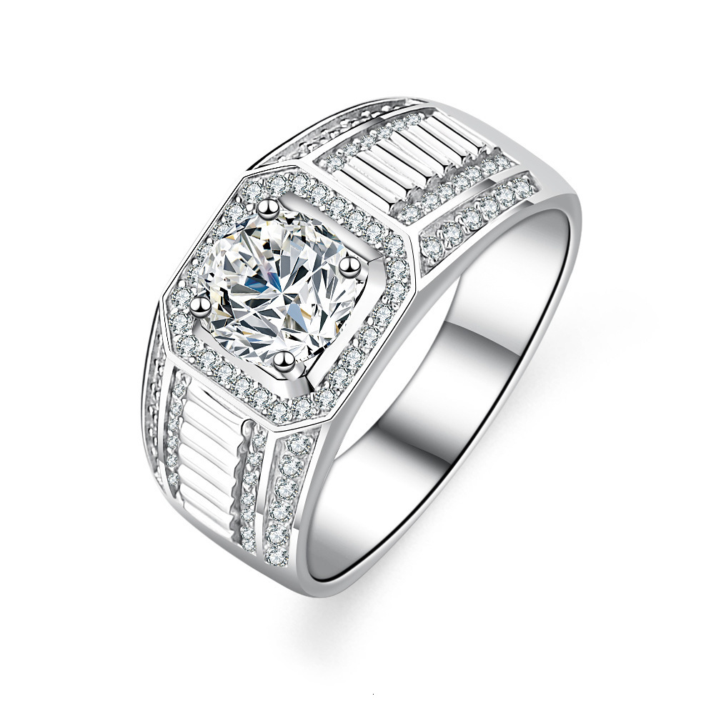Mens Eternal 18K White Gold Rings With Credentials GRA Round 1 VVS D Color Diamond Wedding Rings 250916