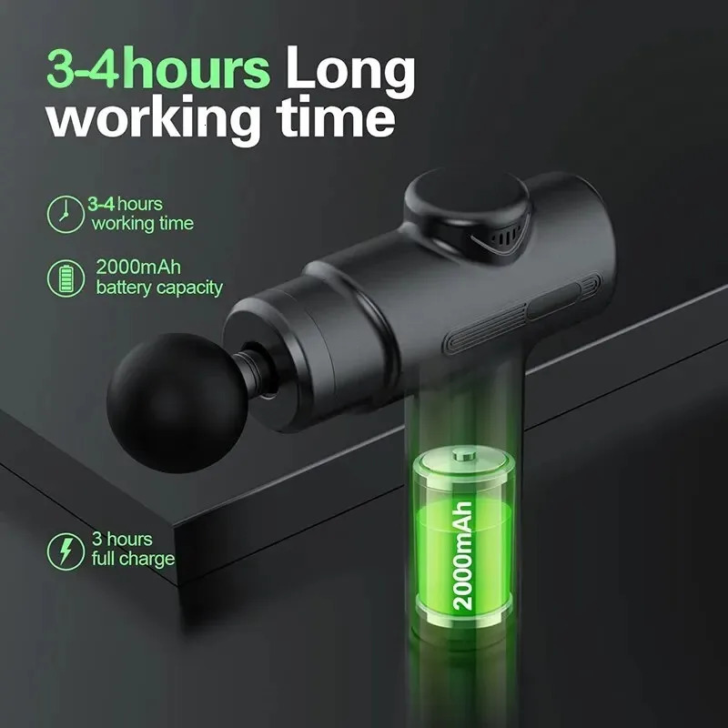 Electric Deep Tissue Massage Gun with 8 Interchangeable Heads for Arms Back Legs Full Body Portable Device for Sport 260515