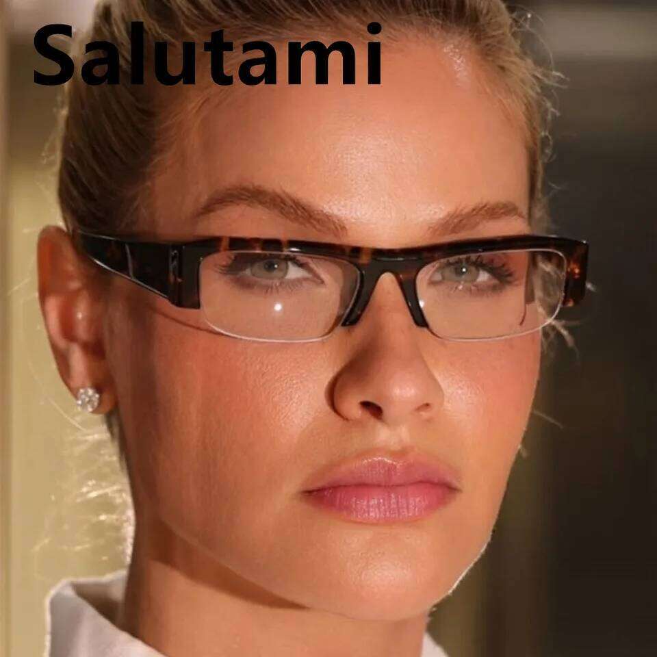 vintage half frame small square sunglasses for women new fashion clear eyeglasses ladies trendy gradient outdoor sun glasses 26Y0515 - view 3