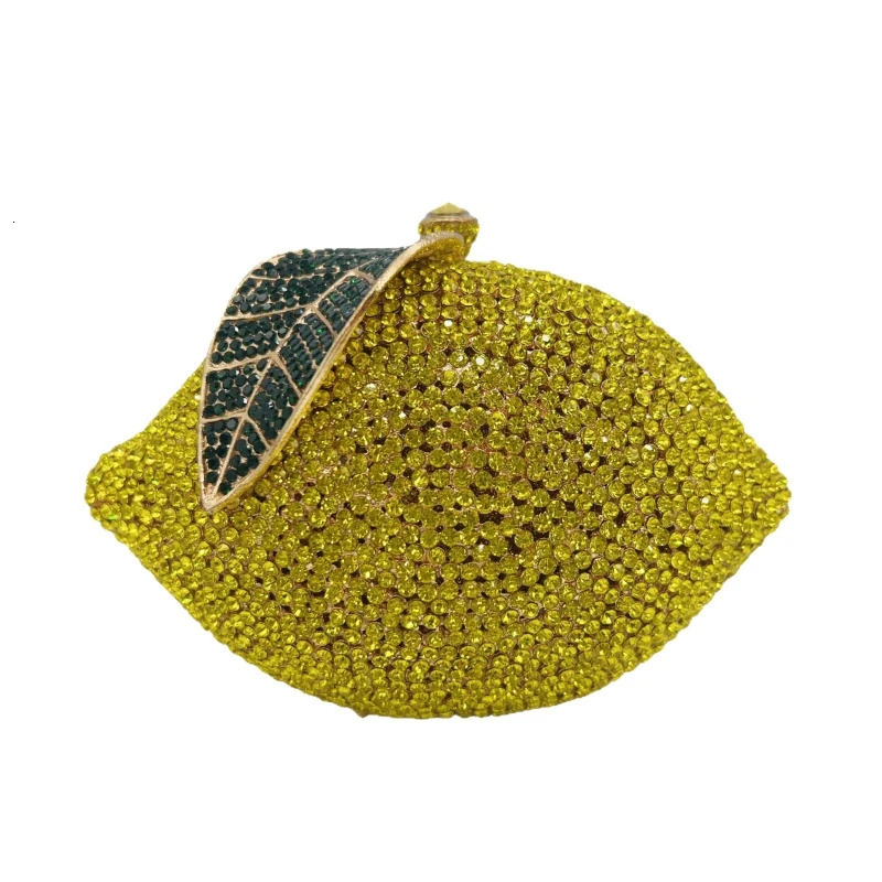 y Clutch Evening Bag Female Lemon Shape Diamonds Chains Elegant Crossbody Bag Exquisite Fashion Purse For Wedding Party 260515 - view 3