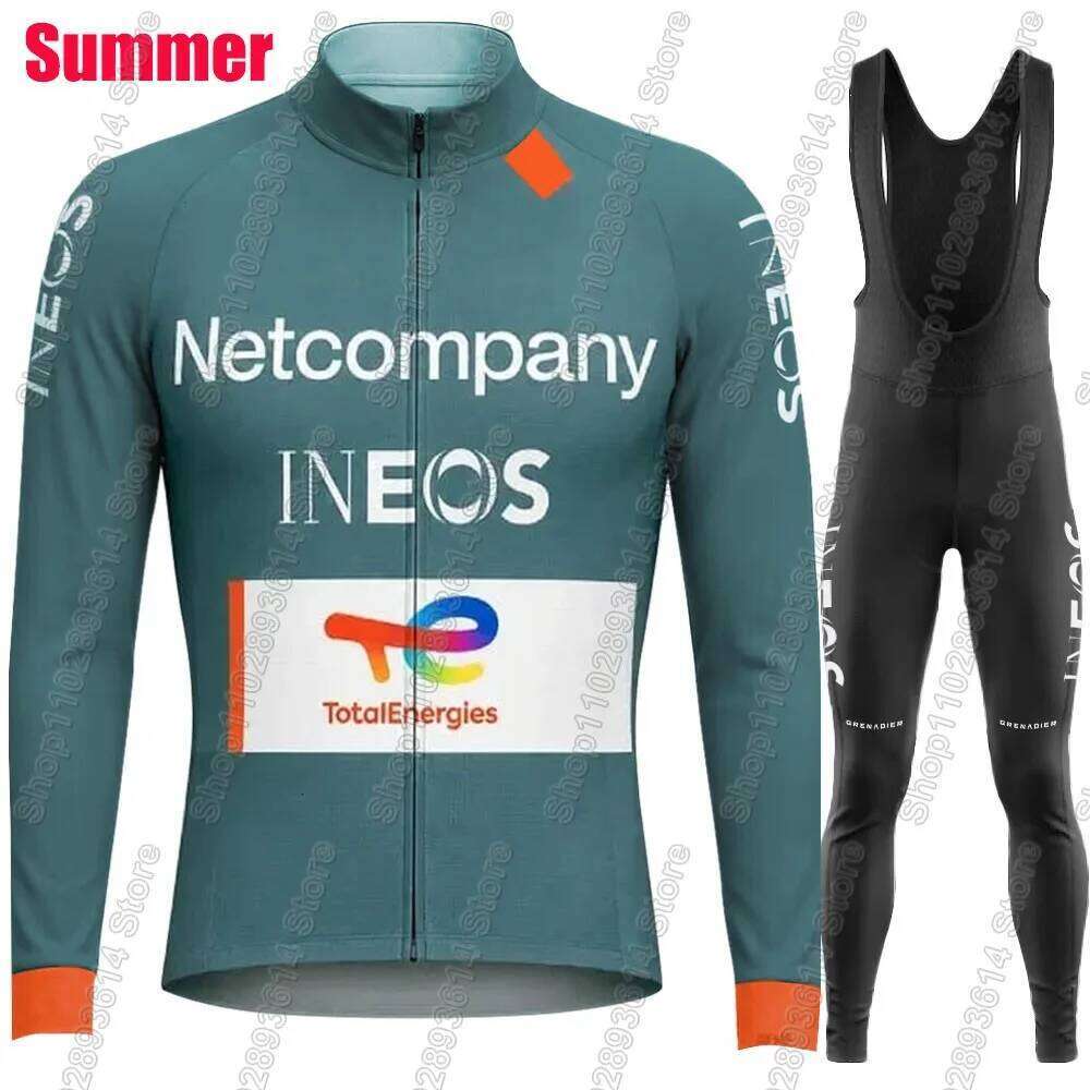 Netcompany-INEOS Team 2026 Cycling Jersey Set Summer Winter Clothing Suit Mens Long Sleeve MTB Bike Road Pants Bib Ropa Ciclismo 26Y0515