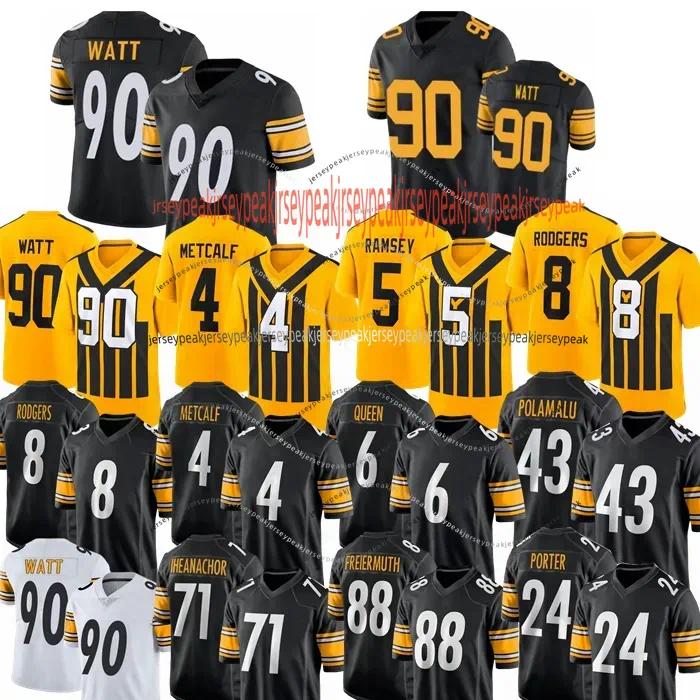 Pittsburghcity SteelersS Jersey Aaron Rodgers DK Metcalf TJ Watt Jalen Ramsey Pittman Football Jersey Howard Sawyer Queen Boswell Freiermuth Polamalu 