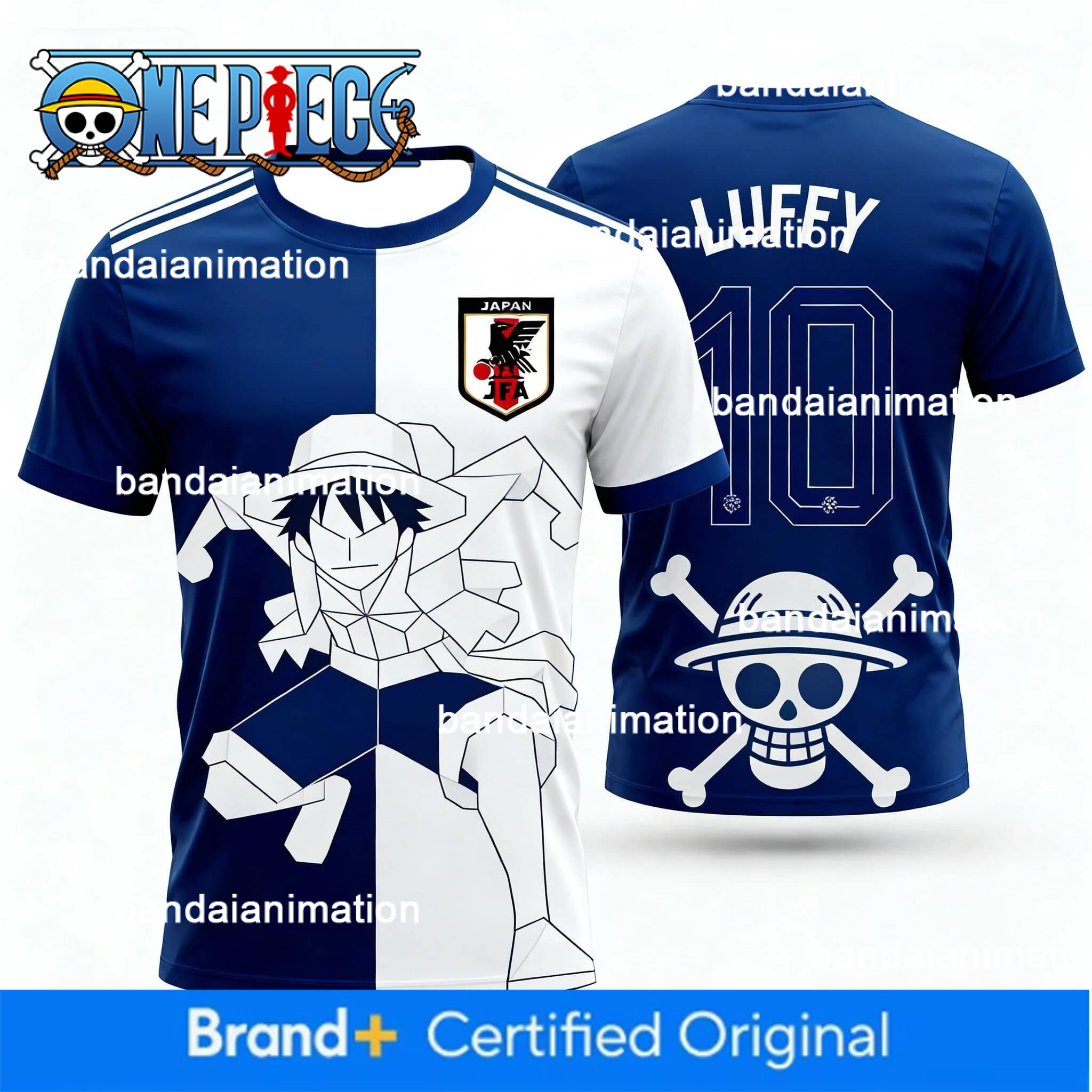 One Piece Monkey D. Luffy Japan Soccer Jersey 10 Quick Dry T-Shirt For Men Women Kids Anime Fan Tee Summer Sports Streetwear