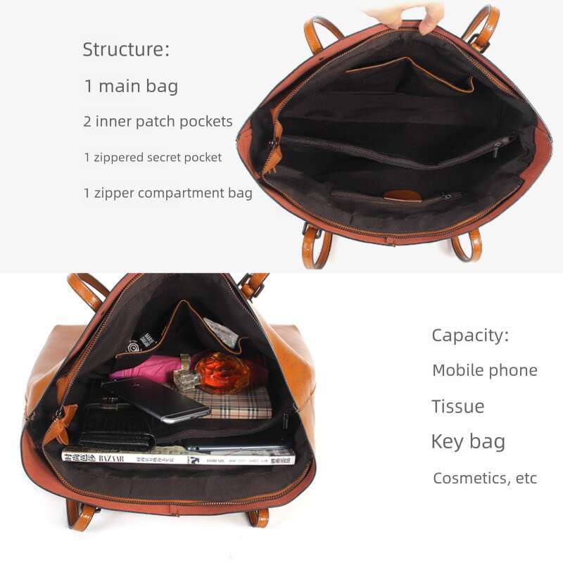 High End Niche Design Genuine Cowhide Shoulder Bag Large Capacity Women Fashion Tote Bag Daily Office Commuter Handbag SENYY