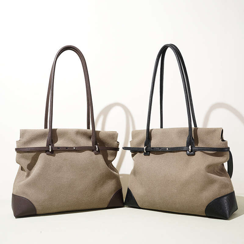 New Lazy Style Canvas Tote Bag Women Large Capacity Niche Original Design Casual Underarm Single Shoulder Daily Commute Handbag SENYY