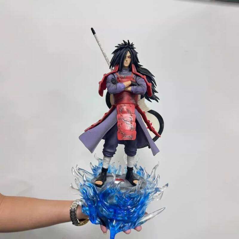 25cm/42cm Anime Naruto GK Uchiha Madara CW Gatekeeper Ver Light Up Figure PVC Statue Collect Model Toy Desktop Ornament Boy Gift 26Y0515