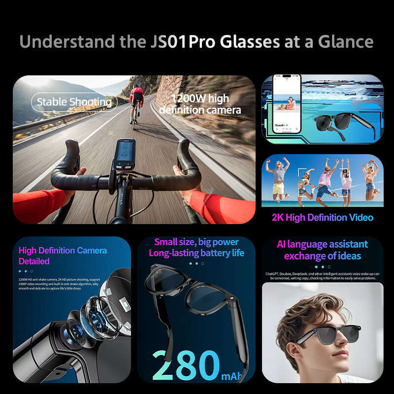 Smart AI Eyeglasses High Definition Camera Image Translation Video Record Bluetooth Call Photography In Stock CKS