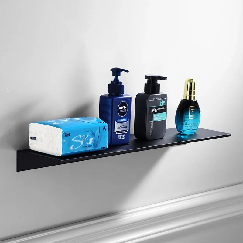 30-50cm Modern Brushed Gold Black White Bathroom Storage Rack Bathroom Shelves Kitchen Wall Shelf Home Accessories 260513