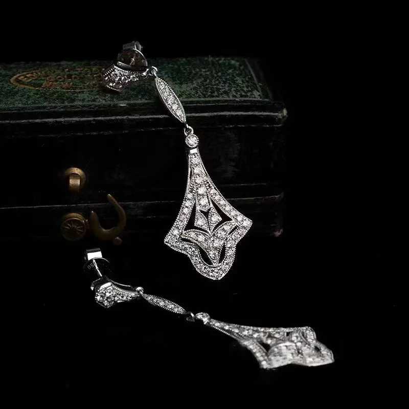 Vintage Dangle Earring Zircon 925 Sterling silver Party Wedding Drop Earrings for Women Bridal Promise Jewelry Birthday Gift Z260515