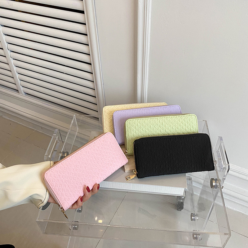 Luxury fashion wallet Long Wallet For Women New Double Zipper Clutch Wrist Strap Large Capacity Patent Leather Phone Bag Wholesale