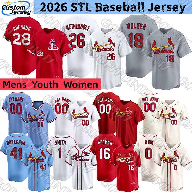 STL St Louis Cardinal Jersey Masyn Winn JJ Wetherholt Jordan Walker Alec Burleson cardinales Yadier Molina Holliday Dustin May Pages cardinalss Baseba