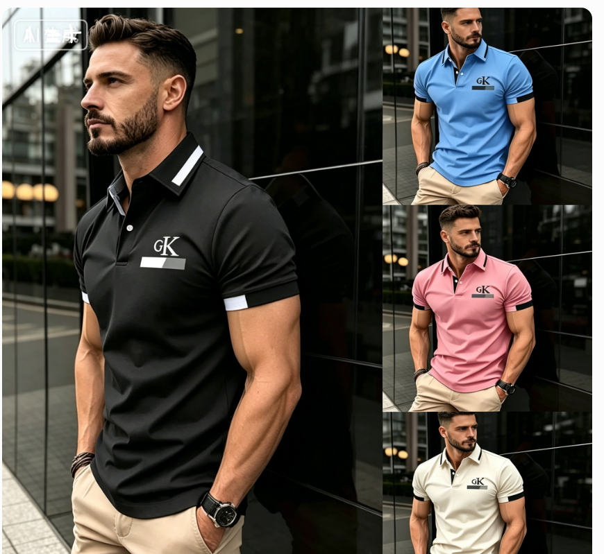 Men Polo Shirts T shirt Short Sleeved Shirt Summer Clothing Unique And Elegant Printed Design Top Tee