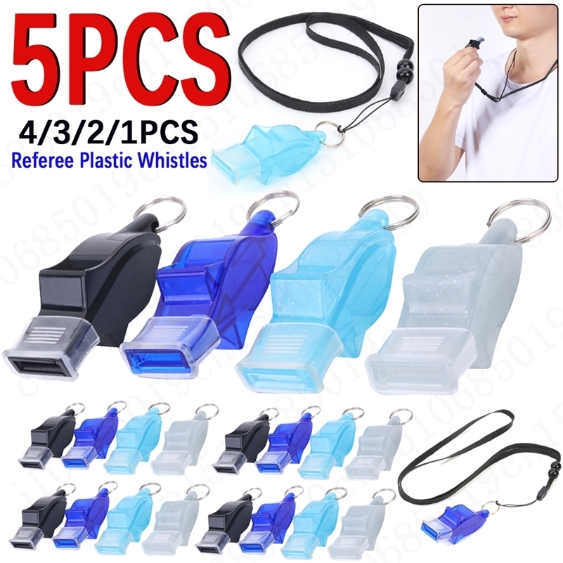 1-5PCS Soccer Basketball Whistle with Hanging Lanyard Running Sports Training Referee Plastic Loud Whistle Outdoor Sports 260514CJ