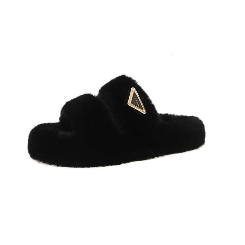 Thick-Soled Height-Increasing Furry Women, Outdoor Wear, Autumn Winter, Internet Celebrity Light Luxury Versatile Cotton Slippers, Home Hot-Selling Sl