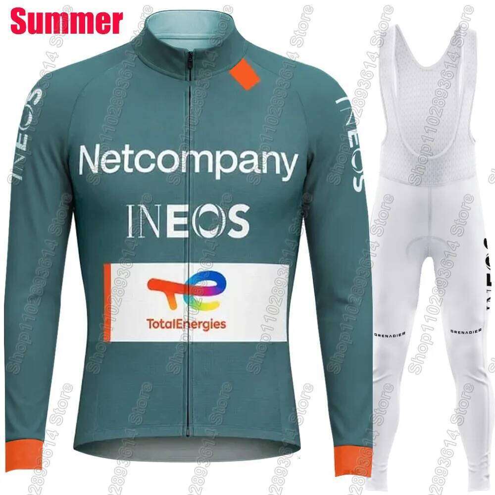 Netcompany-INEOS Team 2026 Cycling Jersey Set Summer Winter Clothing Suit Mens Long Sleeve MTB Bike Road Pants Bib Ropa Ciclismo 26Y0515